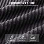 Corduroy Upholstered Memory Foam Sofa With Ottoman Upholstered Bean Bag Couch - 48.4Lx67.7Wx24.4H