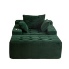 Corduroy Upholstered Memory Foam Sofa With Ottoman Upholstered Bean Bag Couch - 48.4Lx67.7Wx24.4H