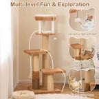 Costway 65 Tall Cat Tree for Indoor with Self-groomer Padded Perch - See Details