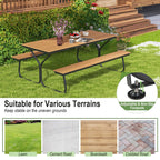 Costway 6FT Picnic Table Bench Set Outdoor HDPE Heavy-Duty Table for - See Details