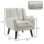 Cotton/ Linen Look Fabric Modern Accent Chair Armchair