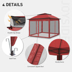 Cozywor 11 ft. x 11 ft. Pop-Up Steel Gazebo with Mosquito Netting