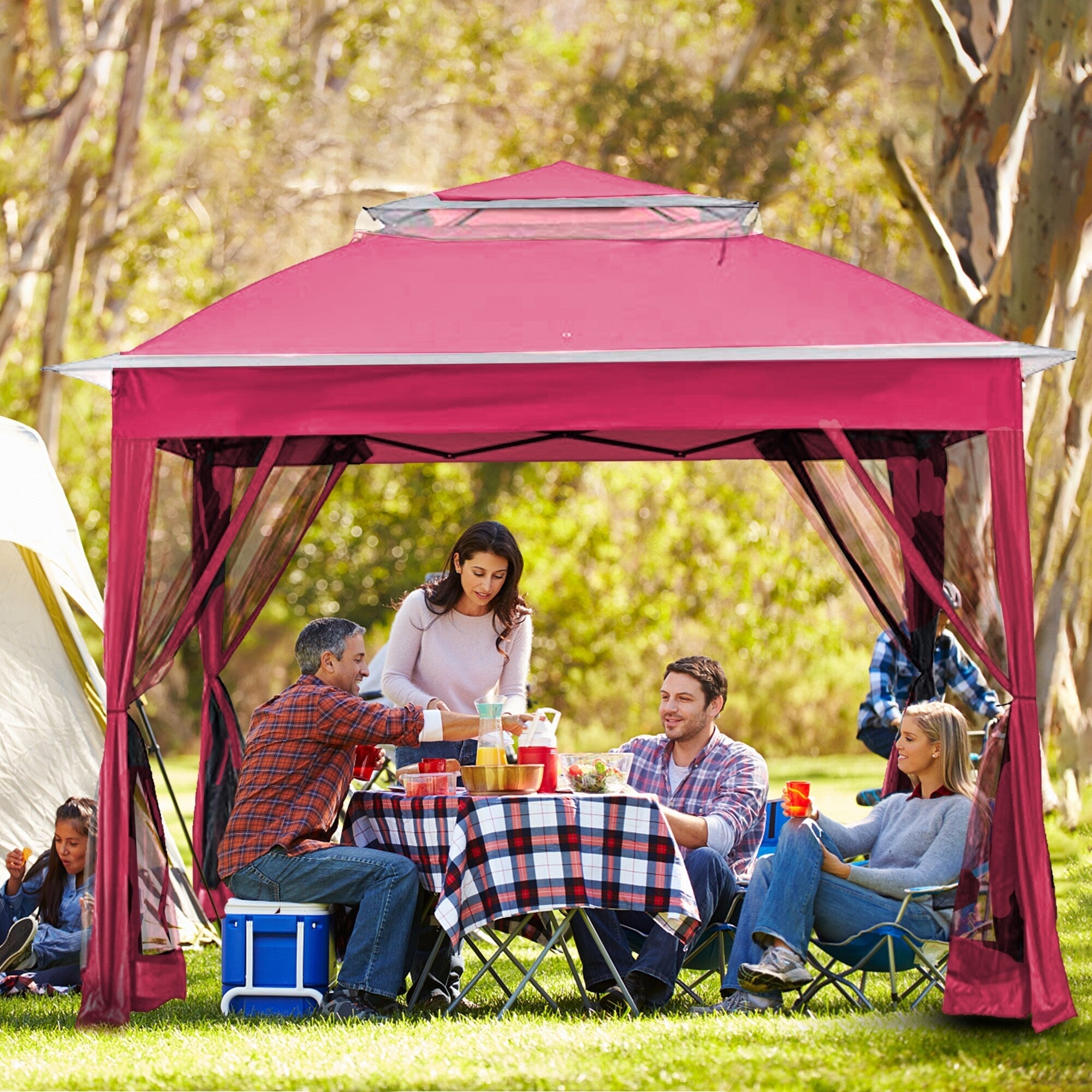 Cozywor 11 ft. x 11 ft. Pop-Up Steel Gazebo with Mosquito Netting