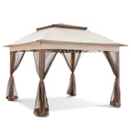 Cozywor 11 ft. x 11 ft. Pop-Up Steel Gazebo with Mosquito Netting