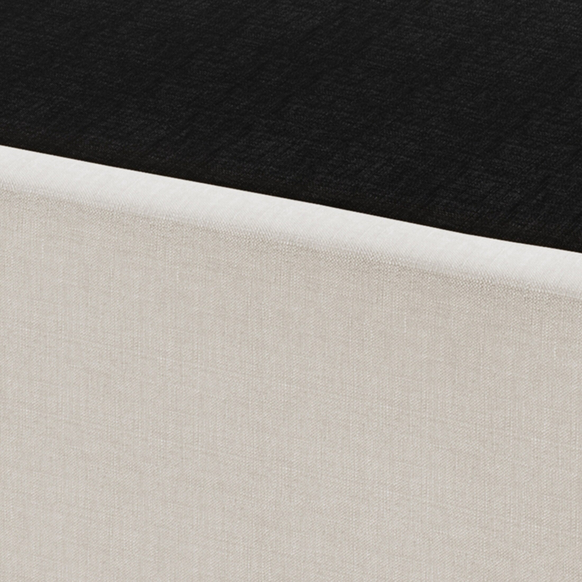 CraftPorch Solid Wood 5-Inch Box Spring Foundation with Wood Slats with Warm Grey Linen Cover