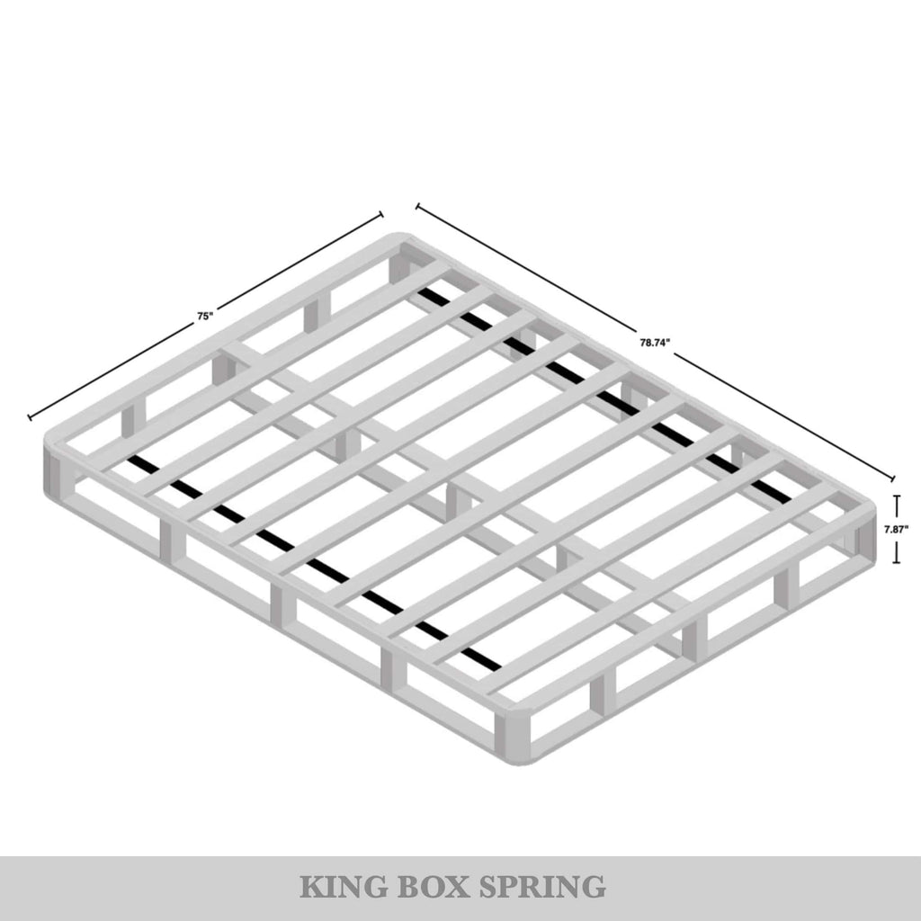 CraftPorch Solid Wood 8-Inch Box Spring Foundation with Wood Slats