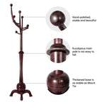 Tree-branch Rubberwood Freestanding Coat Rack with 8 Hooks - 24.5W x 70.87H