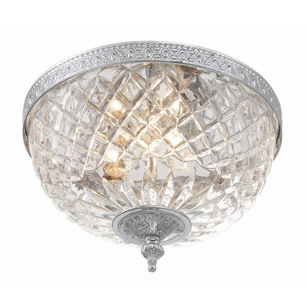 Crystorama 2 Light Crystal Flush Mount - 10W x 8H x 10D