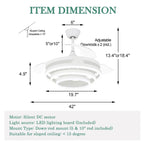 Cusp Barn 42 Retractable Ceiling Fan with Lights and Remote DIY Shape Fandelier Modern Silent DC Motor LED Ceiling Light