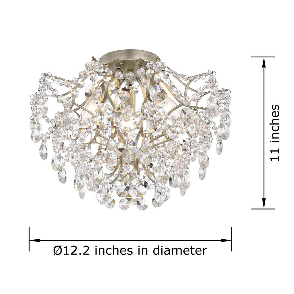 Dalia Elegant Indoor 3-light Crystal Flush Mount