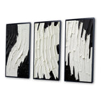 Designart Momentary Spirit Black And White Abstract II Abstract Painting Frame Gallery Wall Set Of 3 For Home Decor