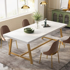 Dining Table for 8 People, 70.87-inch Rectangular Wood Kitchen Table