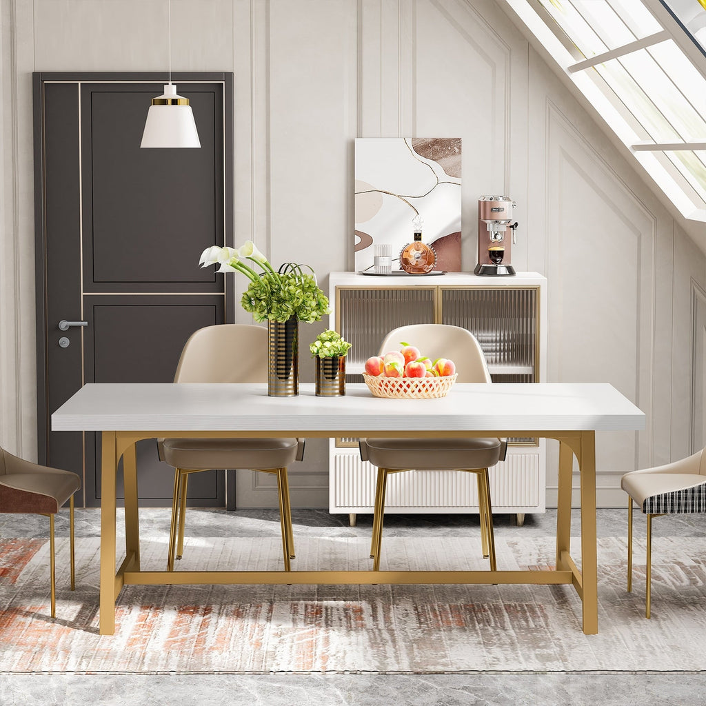 Dining Table for 8 People, 70.87-inch Rectangular Wood Kitchen Table