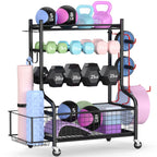 Dumbbell Rack, Weight Rack, Home Gym Storage for Yoga Mat and Balls, Equipment Organzier