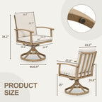 EGEIROS LIFE AluLux 9-Piece Aluminum Patio Dining Set with 2 Swivel Dining Chairs, 6 Dining Chairs and Washable Cushions