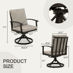 EGEIROS LIFE AluLux 9-Piece Aluminum Patio Dining Set with 2 Swivel Dining Chairs, 6 Dining Chairs and Washable Cushions