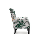 Erommy Modern Accent Chair, High Back Armchair, Upholstered Fabric Button Single Sofa with Wooden Legs for Living Room