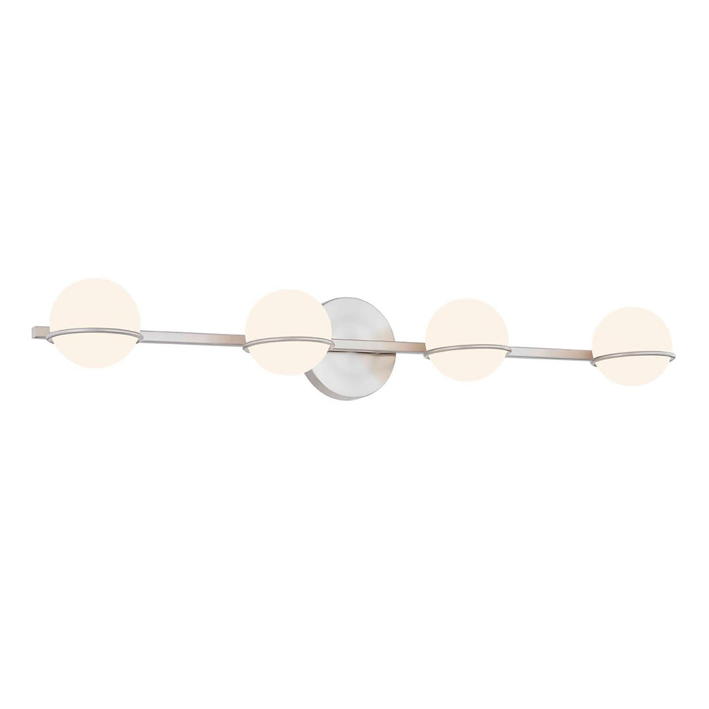 Justice Design Group EVOLV Fusion Centric 4-Light Bath Bar with Opal Glass Shade