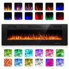 Modern Recessed Wall-mounted Multicolor LED Electric Fireplace, Ultra-thin and Low Noise