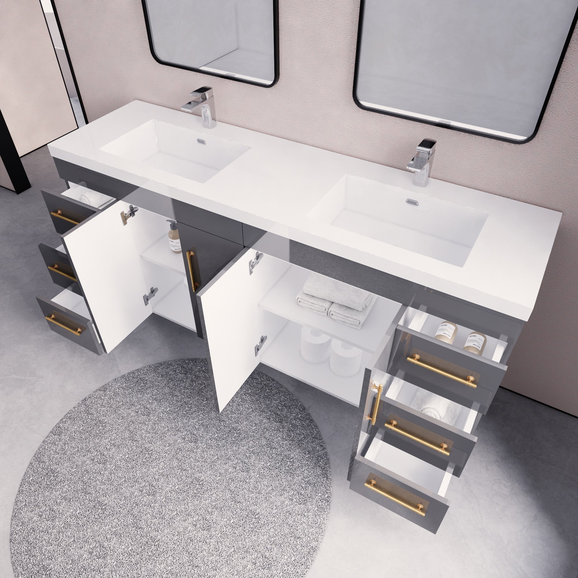 Eliza 72'' Freestanding Vanity with Double Sink