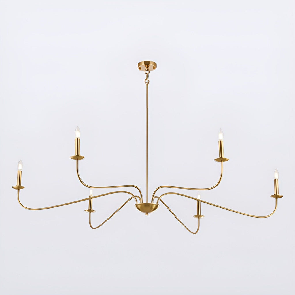 6-Light Classic French Minialist Chandelier with Candle-Style Lighting