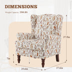Erommy Modern Accent Chair, High Back Armchair, Upholstered Fabric Button Single Sofa with Wooden Legs for Living Room