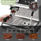Espresso Coffee Maker, with Grinder, 2.8 L Water Tank