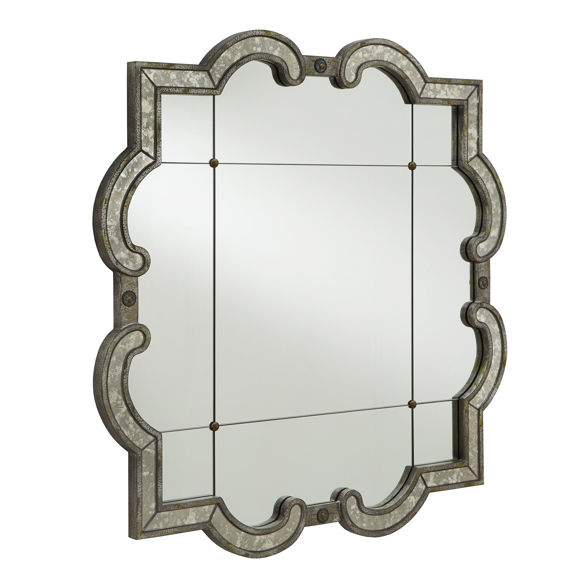 Fantina Antique Silver Paned Wall Mirror by iNSPIRE Q Classic