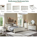 48 Tall Farmhouse 5 Drawer Wood Dresser, Chest of Drawers for Bedroom