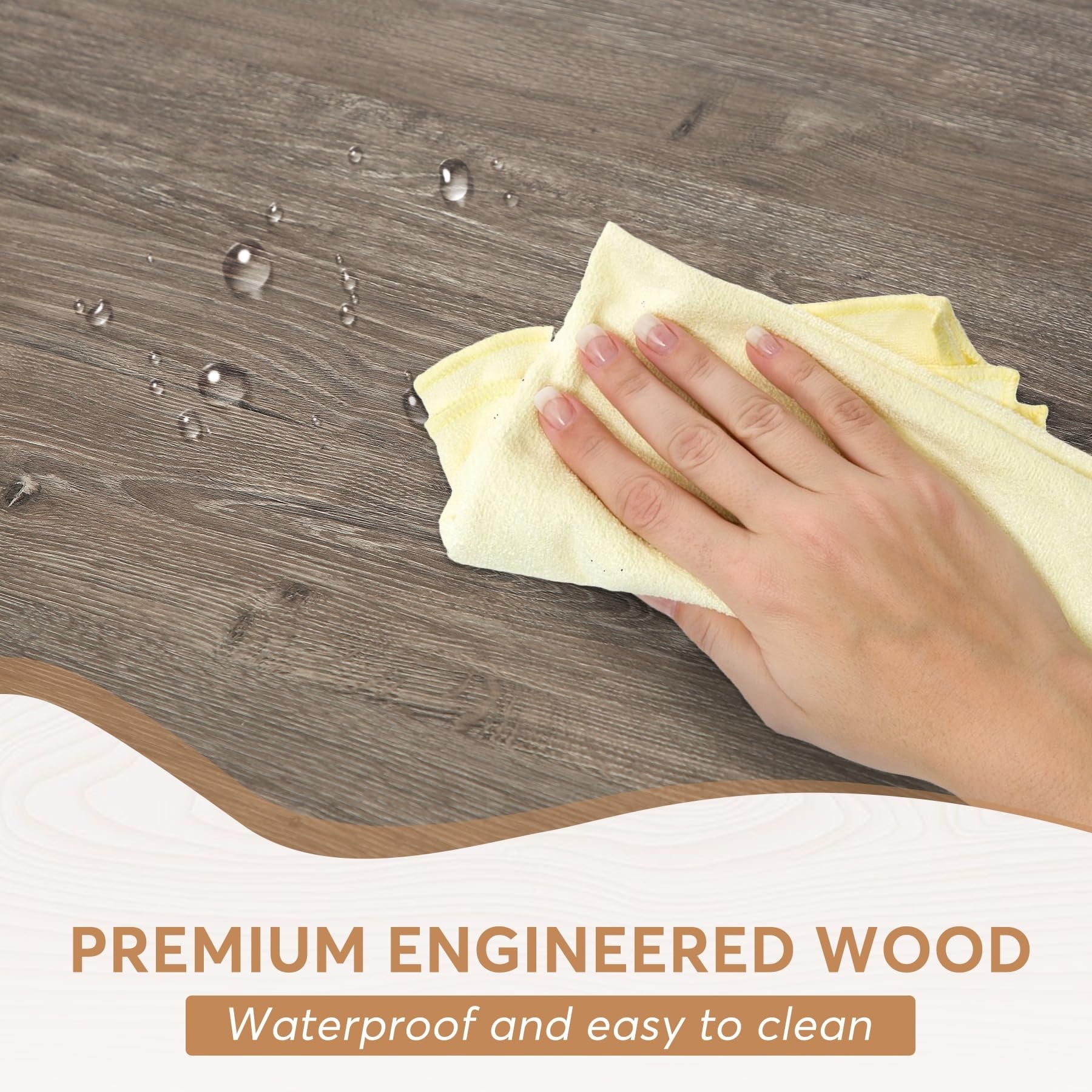 Farmhouse Dining Table for 6 People, 70.8-Inch Rectangular Wood Kitchen Table