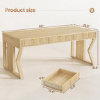 Farmhouse Executive Desk Home Office Desk File Drawer Monitor Stand Power Outlet