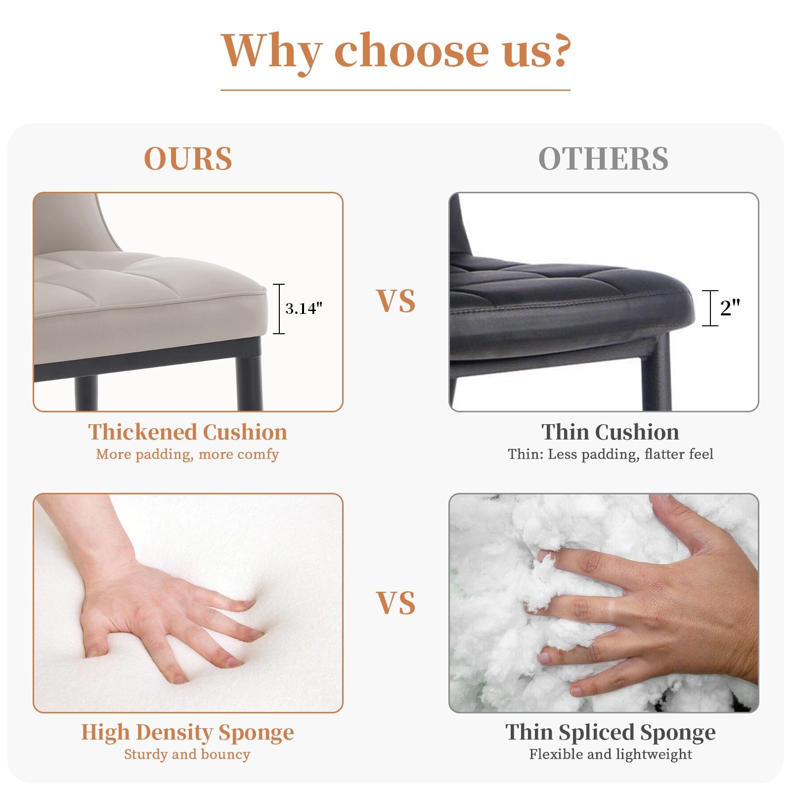 Faux Leather Upholstered Dining Chairs Set of 2/4