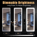 Floor Mirror with LED Light, 64 x 21 Full Length Mirror with Stand, Hanging Mirror Wall Mounted Mirror Full Body Mirror