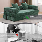 Floor Sofa Bed Convertible with Pillow Back Chenille Fabric for Living Room Bedroom