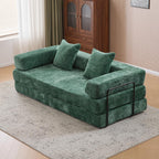 Floor Sofa Bed Convertible with Pillow Back Chenille Fabric for Living Room Bedroom
