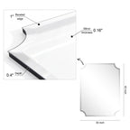 Frameless Rectangle Scalloped Beveled Wall Mirror, Bathroom, Vanity, Bedroom Mirror,1-beveled Edge - Clear