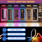 Full Length Mirror with RGB Lights - White