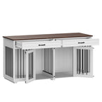 Furniture Style Dog Crate, 64.5 Inch Wooden Large Dog Kennel
