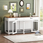Furniture Style Dog Crate, 64.5 Inch Wooden Large Dog Kennel