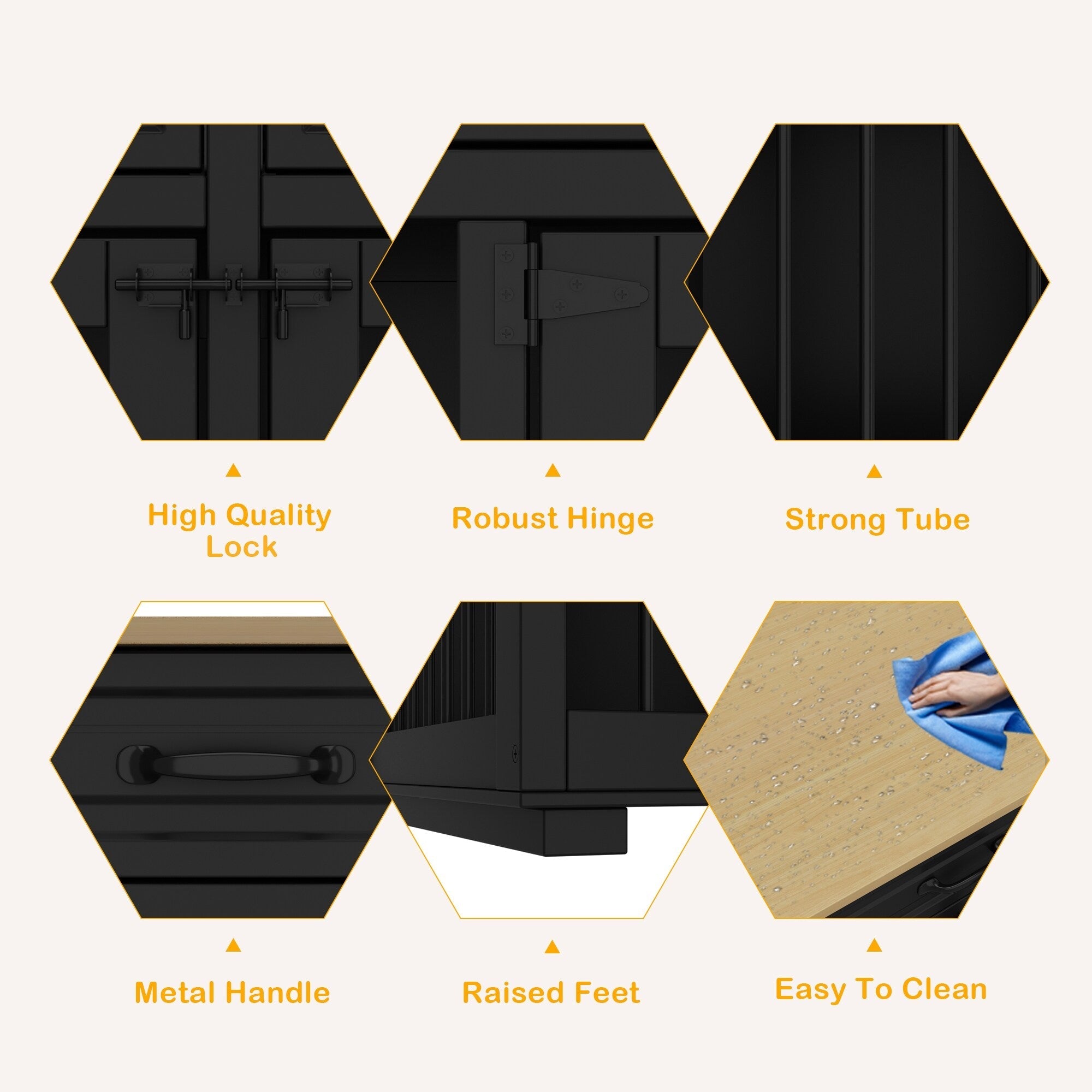 Furniture Style Dog Crate, 64.5 Inch Wooden Large Dog Kennel