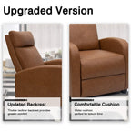 Furniwell PU Leather Sofa Recliner with Padded Seat and Backrest.