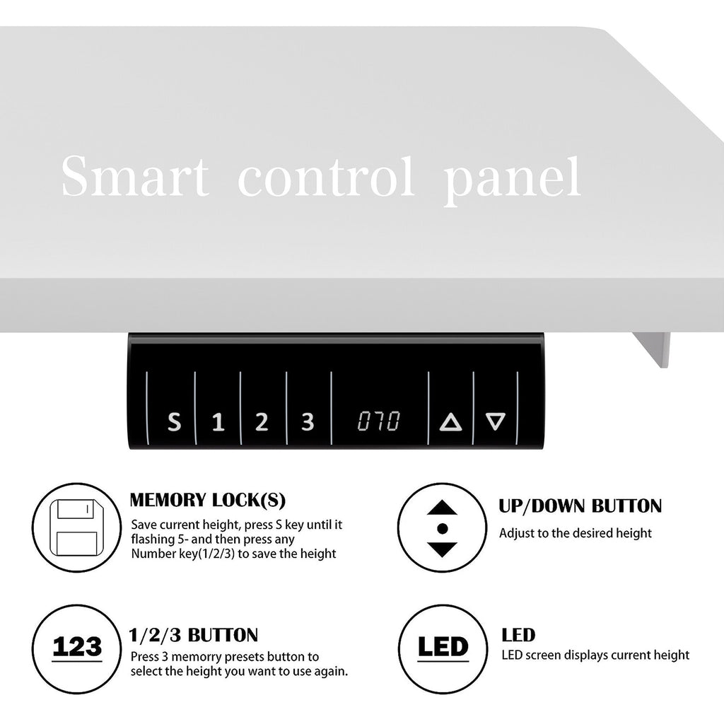 Futzca Height Adjustable Electric Standing Desk Sit Stand Computer Stand up Desk with Splice Board