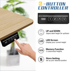 Futzca Height Adjustable Electric Standing Desk Sit Stand Computer Stand up Desk with Splice Board