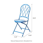 Glitzhome Outdoor Metal Folding Bistro Set 3PCS Patio Table Chairs