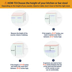 Glitzhome Set of 2 or 4 Modern Counter & Bar Height Wooden Swivel Bar Stools