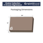 Grain Wood Furniture Shaker 2-drawer Solid Wood Nightstand