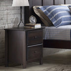 Grain Wood Furniture Shaker 2-drawer Solid Wood Nightstand