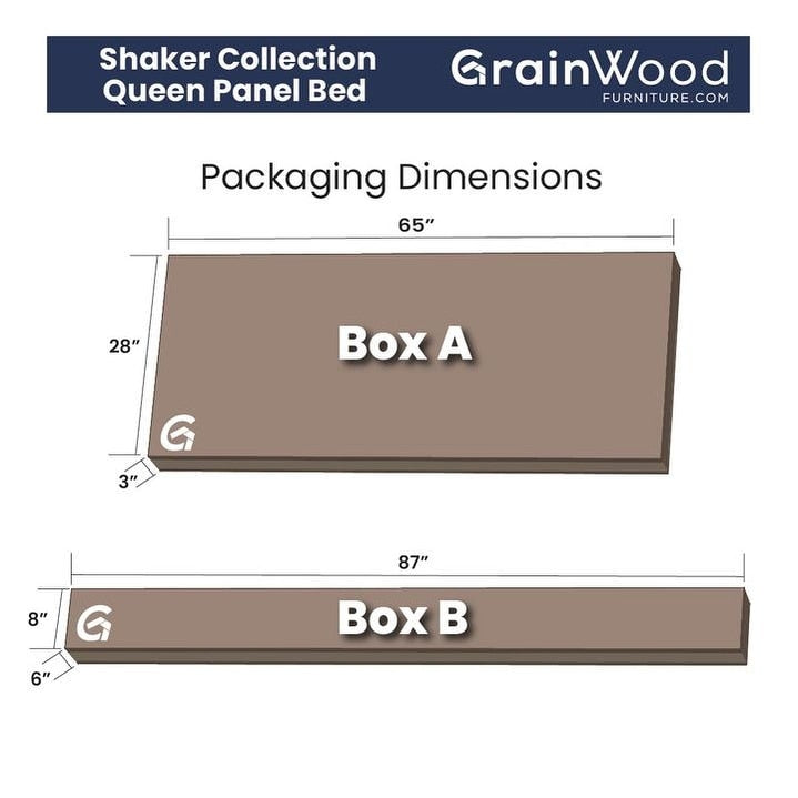 Grain Wood Furniture Shaker Solid Wood Panel Platform Bed