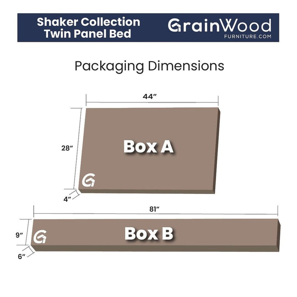 Grain Wood Furniture Shaker Solid Wood Panel Platform Bed