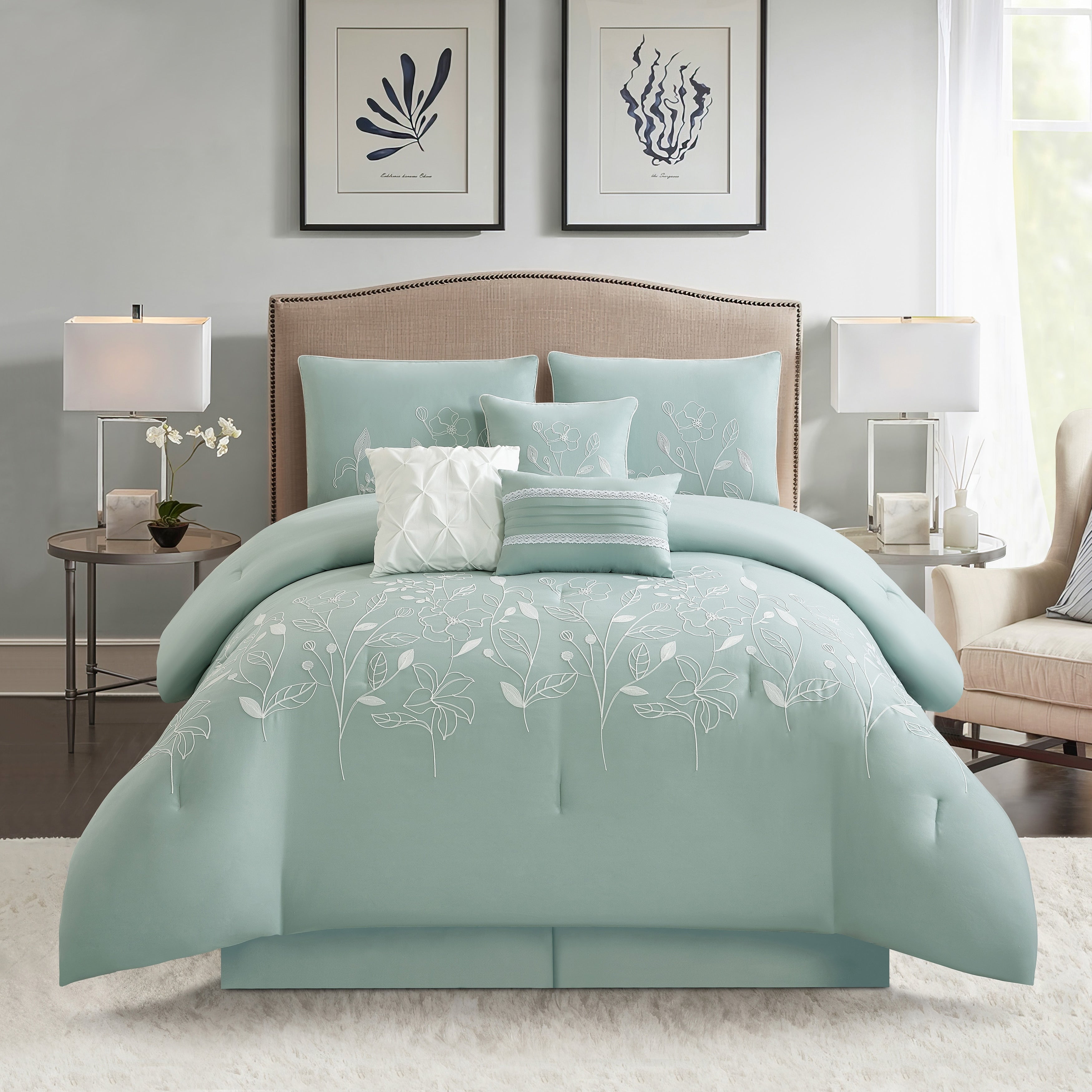 Nanshing Taylor 7 Piece Floral Botanical Comforter Set